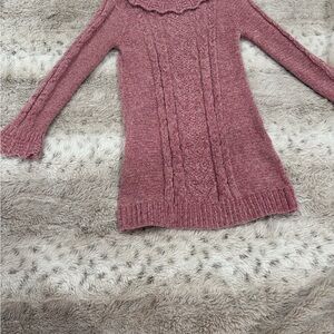 Little Lass Pink Cowl Neck Dress